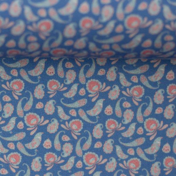 Paisley Bird by jolijou - Kleines Paisley Muster mit Vögel, himmelblau